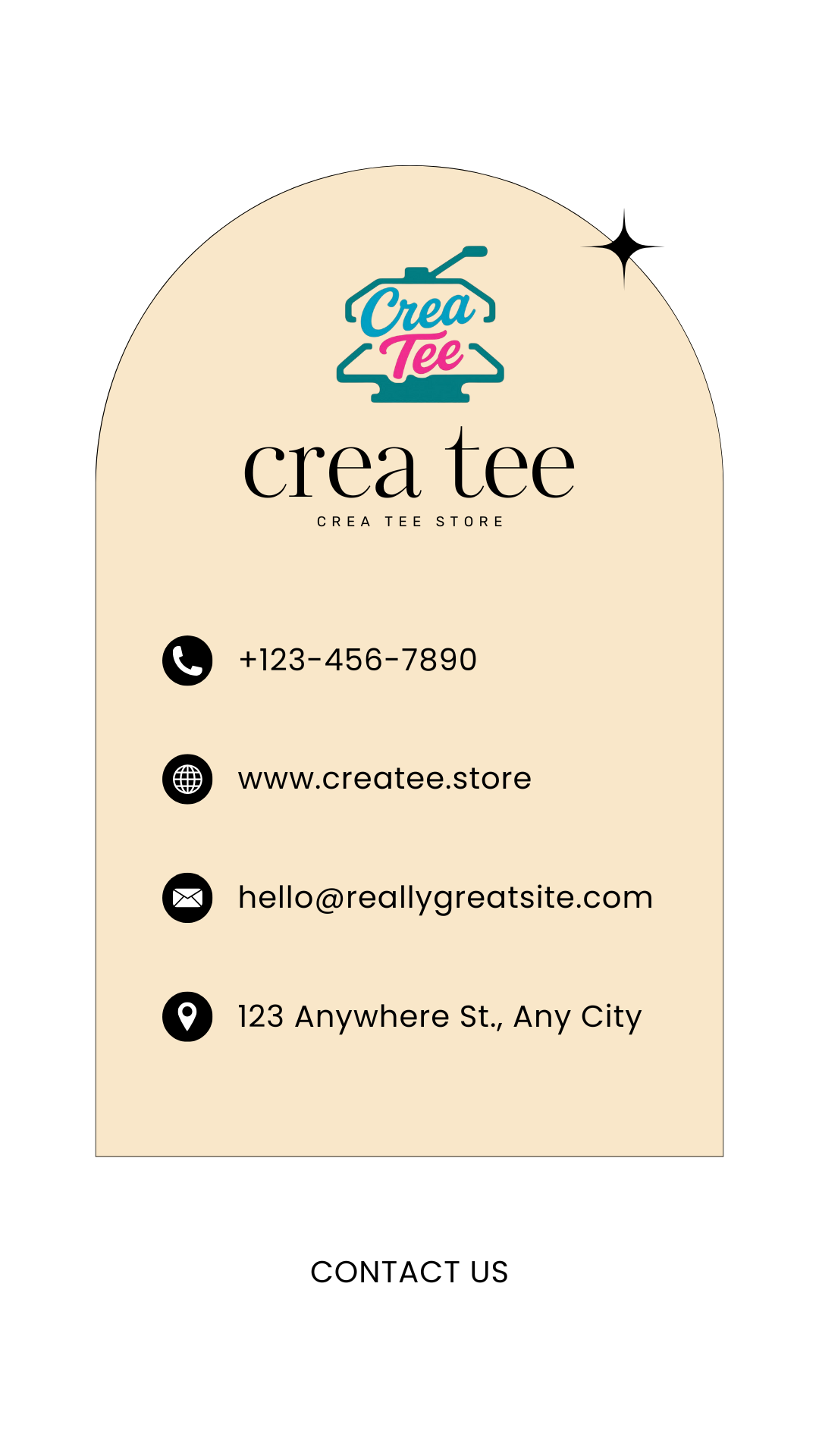 cream & black elegant contact us your story